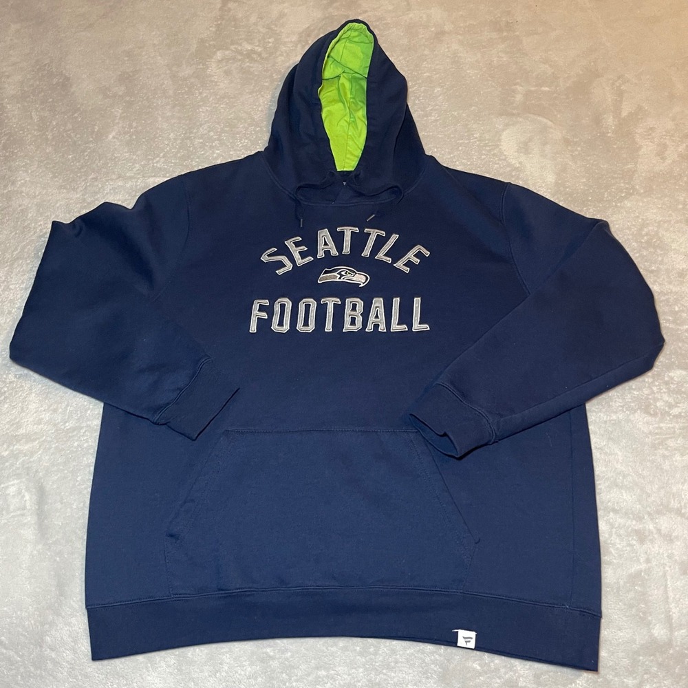 Seattle Seahawks Hoodie Men 2XL Navy Blue Football NFL Pro Line Fanatics Sweater